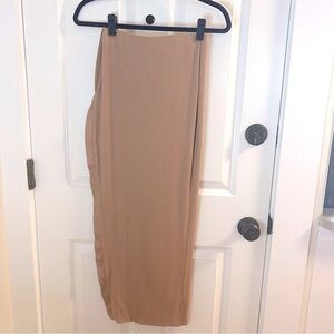 Long Knit Skirt with High Slit S